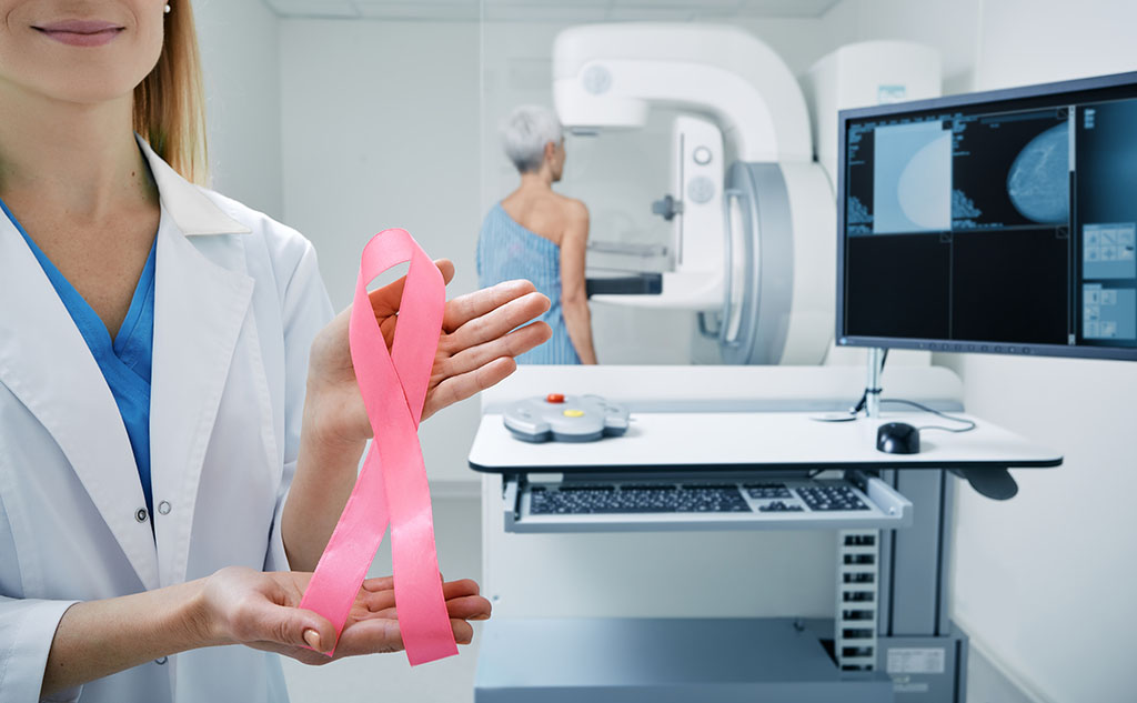A Woman With a Breast Cancer Ribbon Answers When to Get a Mammogram