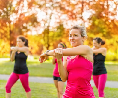 A Group of Four Women Stretching Before an Outdoor Jog How to Improve Heart Health