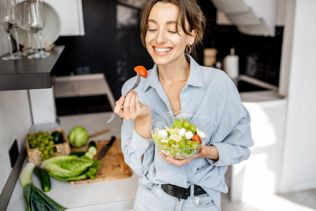 Woman Eating Healthy Food